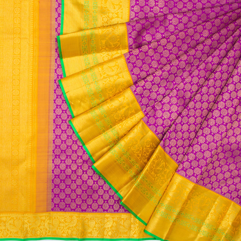 Kanchipuram Silk Brocade Purple Saree