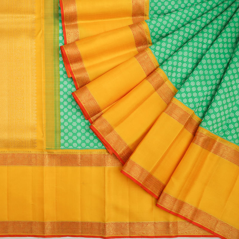 Kanchipuram Silk Brocade Green Saree