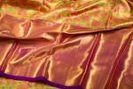 Kanchipuram Silk Tissue Jaal Gold Saree