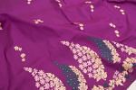 Banarasi Silk Kadwa Butta Purple Saree