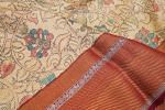 Kanchipuram Silk Printed Cream Saree