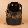 Zardosi Embroidery Black Potli Bag By Kankatala