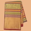 Kanchipuram Silk Brocade Horizontal Lines Multicolor Saree