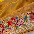 Parsi Gara x Kanchipuram Silk Tissue Plain Gold Saree