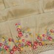 Organza Butta Tissue Pista Green Saree With Embroidery Scallop Border