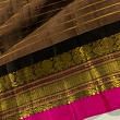 Kanchipuram Silk Horizontal Lines Black Saree