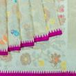 Ponduru Handspun Cotton All Over Jamdani Cream Saree