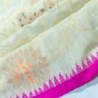 Ponduru Handspun Cotton All Over Jamdani Cream Saree