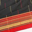 Chanderi Cotton Vertical Lines Black Saree