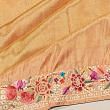 Parsi Gara X Kanchipuram Silk Tissue Brocade Gold Saree