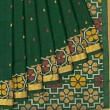 Uppada Silk Jamdani Butta Bottle Green Saree