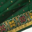 Uppada Silk Jamdani Butta Bottle Green Saree