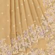 Tussar Embroidery Butta Cream Saree