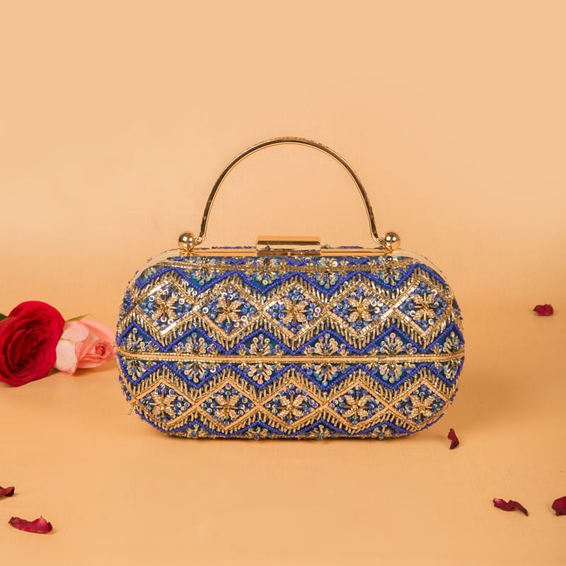 Zardosi Embroidery Clutch By Kankatala