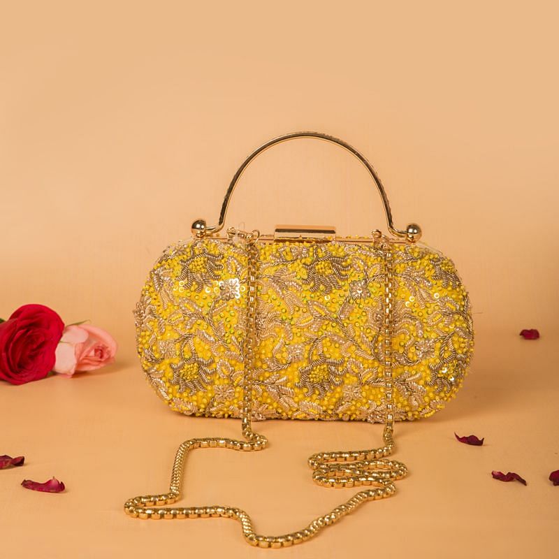 Zardosi Embroidery Clutch By Kankatala