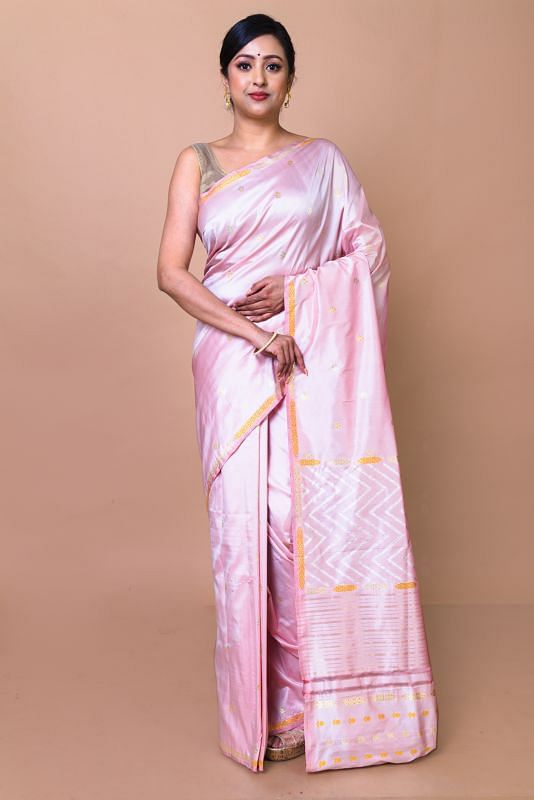 Banarasi Silk Butta Pink Saree