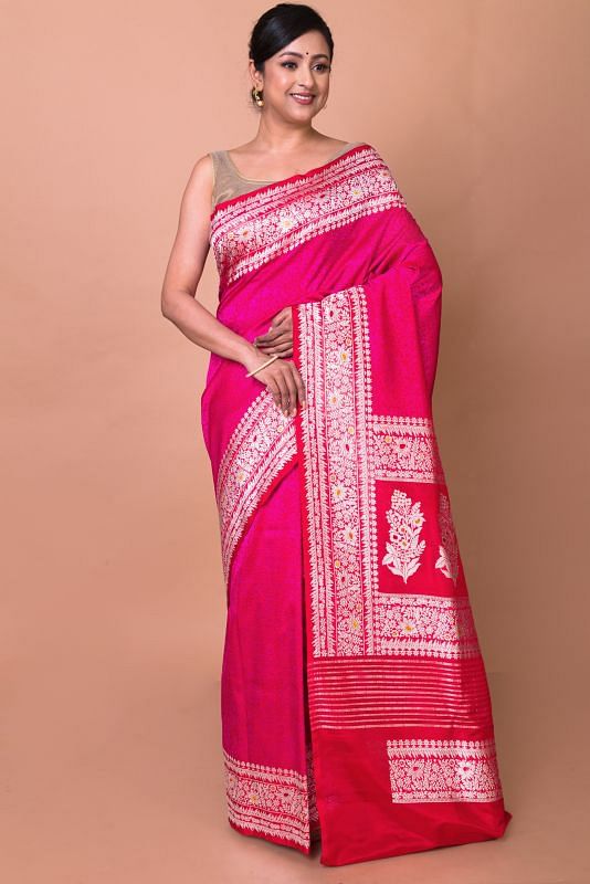 Banarasi Silk Jacquard Pink Saree