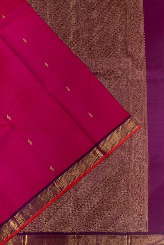 Classic Kanchipuram Silk Butta Rani Pink Saree