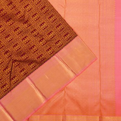 Kanchipuram Silk Brocade Maroon Saree