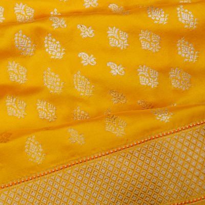 Banarasi Silk Kadwa Butta Yellow Saree