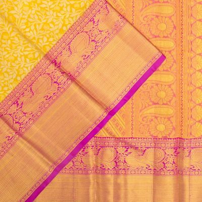 Kanchipuram Silk Tissue Jaal Gold Saree