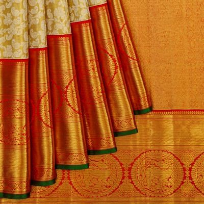 Kanchipuram Silk Tissue Brocade Gold Saree