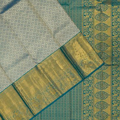 Kanchipuram Silk Brocade Blue Saree