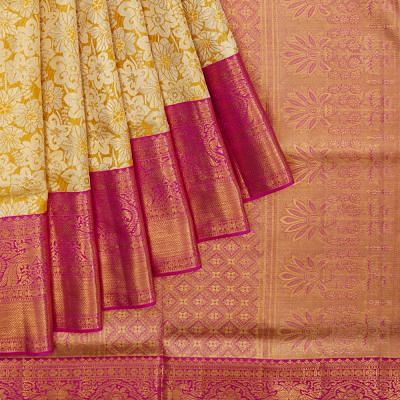 Kanchipuram Silk Tissue Brocade Gold Saree