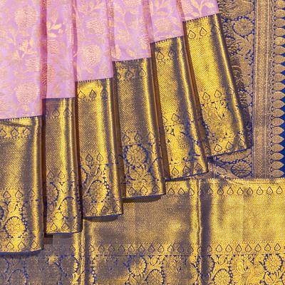 Kanchipuram Silk Brocade Baby Pink Saree