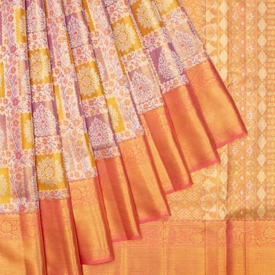 Kanchipuram Silk Tissue Brocade Multicolour Saree