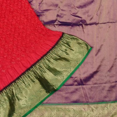 Kanchipuram Silk Bandhani Red Saree