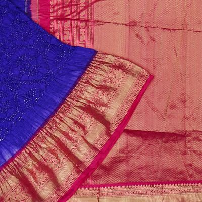 Kanchipuram Silk Bandhani Royal Blue Saree