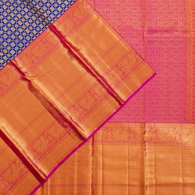 Kanchipuram Silk Brocade Royal Blue Saree