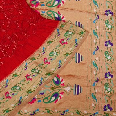 Banarasi Georgette Bandhani Red Saree