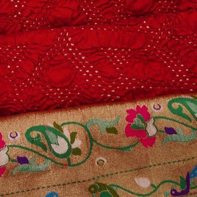 Banarasi Georgette Bandhani Red Saree