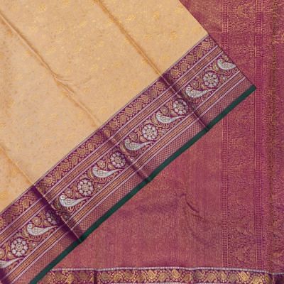 Kanchipuram Silk Brocade Sandal Wood Saree