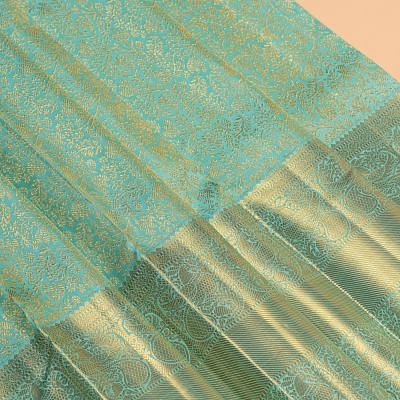 Kanchipuram Silk Brocade Sky Blue Saree