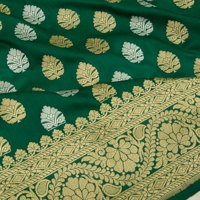 Banarasi Silk Kadwa Butta Green Saree