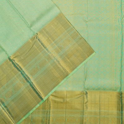 Kanchipuram Silk Brocade Sea Green Saree