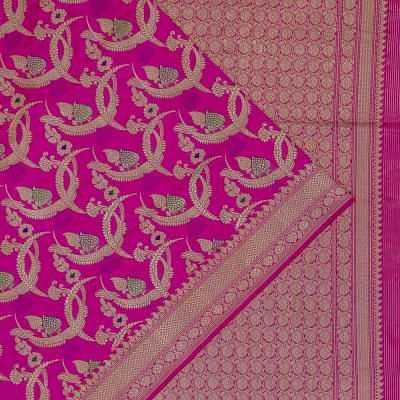Banarasi Silk Kadwa Jaal Pink Saree
