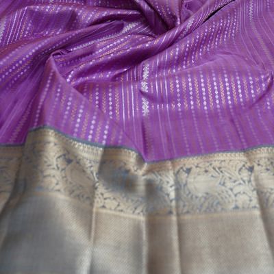 Kanchipuram Silk Brocade Lavender Saree