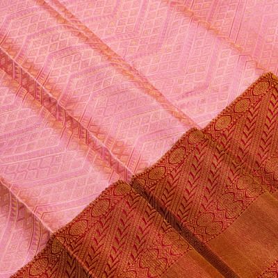 Kanchipuram Silk Brocade Baby Pink Saree