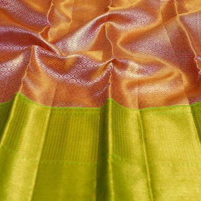 Kanchipuram Silk Tissue Brocade Pink Saree