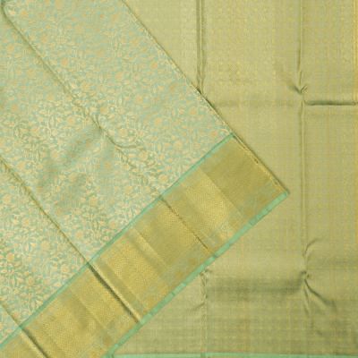 Kanchipuram Silk Brocade Pastel Green Saree