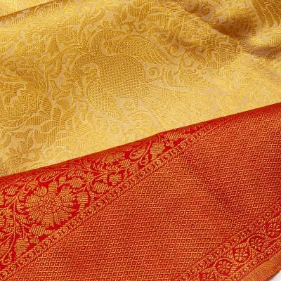 Kanchipuram Silk Tissue Brocade Gold Saree