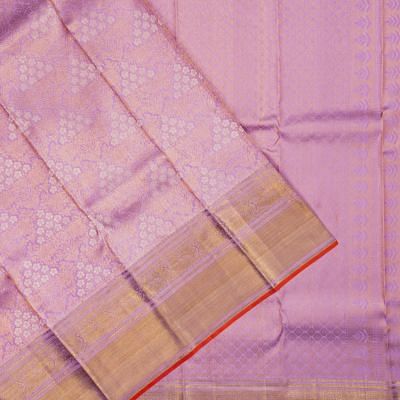 Kanchipuram Silk Brocade Lavender Saree