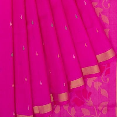 Uppada Silk Butta Magenta Pink Saree
