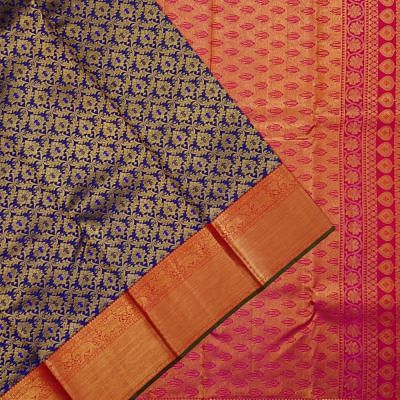 Kanchipuram Silk Brocade Royal Blue Saree