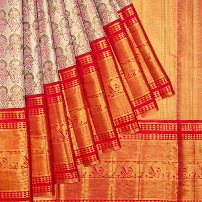 Kanchipuram Silk Tissue Brocade Gold Saree