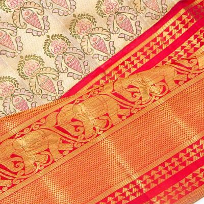 Kanchipuram Silk Tissue Brocade Gold Saree